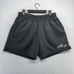 Inaka Power Shorts Mens Large Dark Gray Mesh Workout Lifting Training Pockets 5"